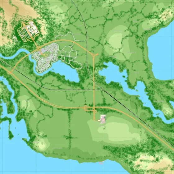 A third cluster to the north-west is connected to the original neighbourhood.
