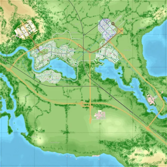 The eastern cluster grows and connects better with the city and the main roads.